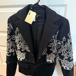 Alberto Makali Embroidered Black Blazer Jacket